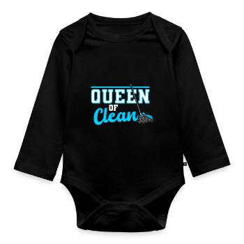 Housekeeping Week Geschenke Reinigungsliebhaber - Baby Bio-Langarm-Body - Schwarz - Vorne