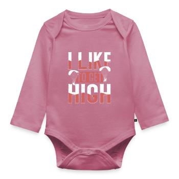 J’aime obtenir un parachute de parachutiste haut - Body Bébé bio manches longues - mauve - Devant