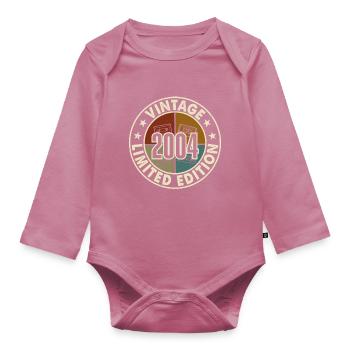 20th Birthday 2004 Vintage Retro Vinatge - Organic Longsleeve Baby Bodysuit - mauve - Front