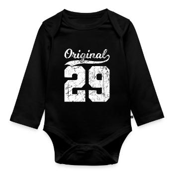 29 Original 95 Jahren Mann Frau Geburtstag - Baby Bio-Langarm-Body - Schwarz - Vorne