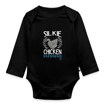 Maman de poulet soyeux - Body Bébé bio manches longues - noir - Devant