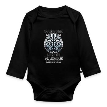 Artificial intelligence, machine learning, data - Organic Longsleeve Baby Bodysuit - black - Front