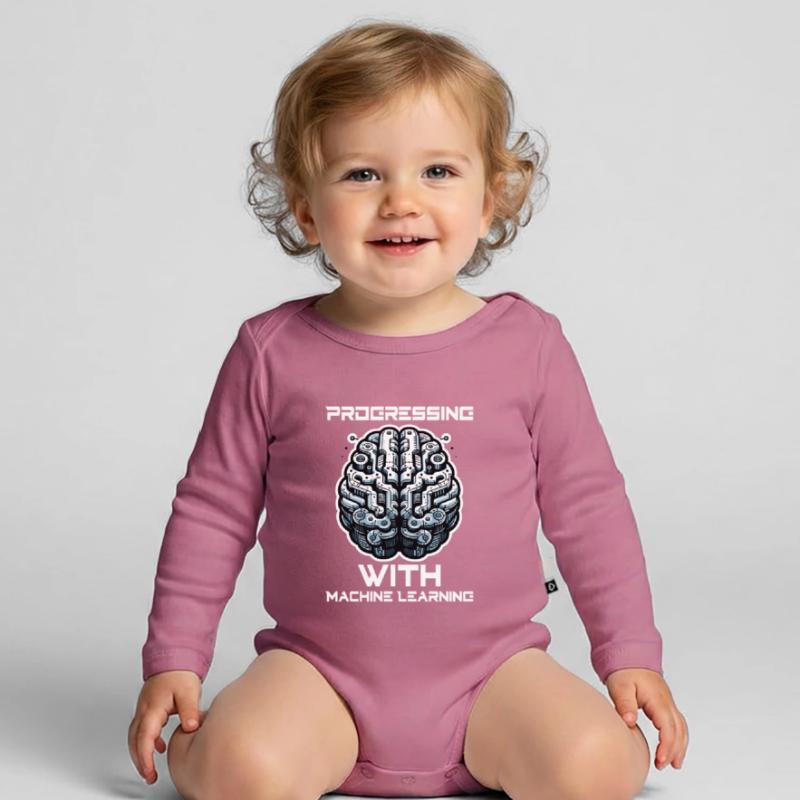 Artificial intelligence, machine learning, data Organic Longsleeve Baby Bodysuit