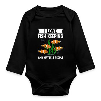 Aquaristik Fischzucht Aquarianer - Baby Bio-Langarm-Body - Schwarz - Vorne