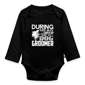 Dog Groomer Dress Up Like A Dog Groomer - Organic Longsleeve Baby Bodysuit - black - Front