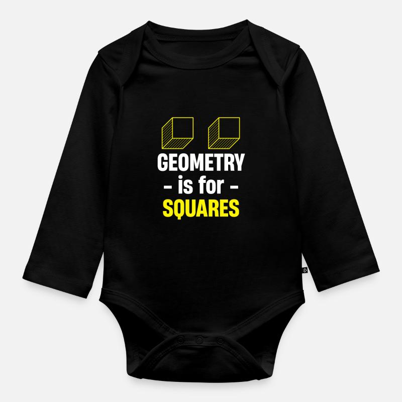 Geometry is algebraic for squares pi - Organic Longsleeve Baby Bodysuit - black