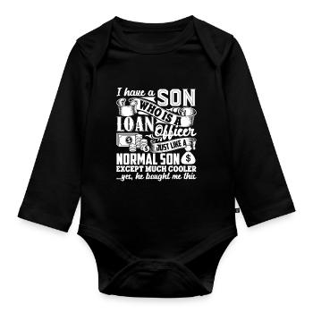 Loan Officer My Son Is A Loan Officer - Organic Longsleeve Baby Bodysuit - black - Front