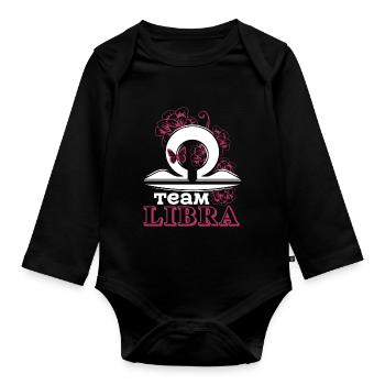 Libra Team Libra Sign Of Zodiac - Organic Longsleeve Baby Bodysuit - black - Front