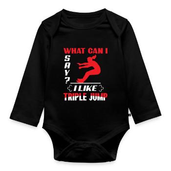 Eat Sleep Tripple Jump Repeat - Baby Bio-Langarm-Body - Schwarz - Vorne