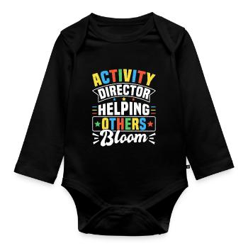 Awesome Activity Director - Baby Bio-Langarm-Body - Schwarz - Vorne