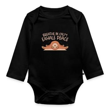 Yoga Mindfulness Practic Meditation Manifestation - Baby Bio-Langarm-Body - Schwarz - Vorne