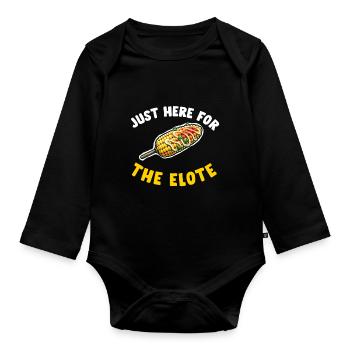 Elote Girl Women Elote Mexican Corn Food Comida - Organic Longsleeve Baby Bodysuit - black - Front