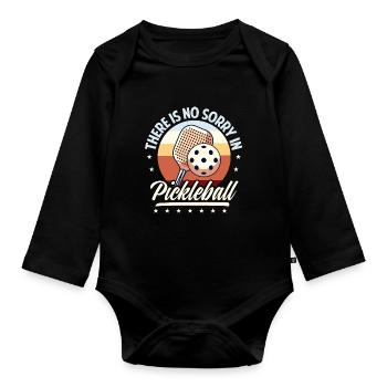 Il n’y a pas de regret au pickleball - Body Bébé bio manches longues - noir - Devant