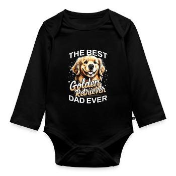Best Golden Retriever Dad Ever - Organic Longsleeve Baby Bodysuit - black - Front