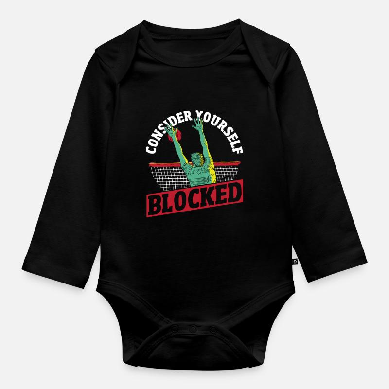 Volleyball Player Consider Yourself Blocked Volley - Baby Bio-Langarm-Body - Schwarz