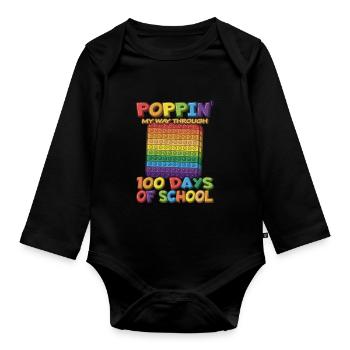Déguisement Poppins du 100e jour 100 jours d’école - Body Bébé bio manches longues - noir - Devant