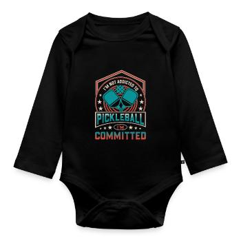 Pickleball rétro - Je suis engagé Vintage - Body Bébé bio manches longues - noir - Devant