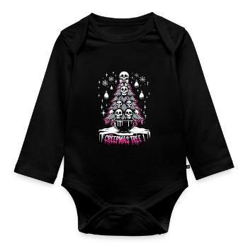 Oh Creepmas Tree Creepy Festive Goth Emo Horror - Baby Bio-Langarm-Body - Schwarz - Vorne
