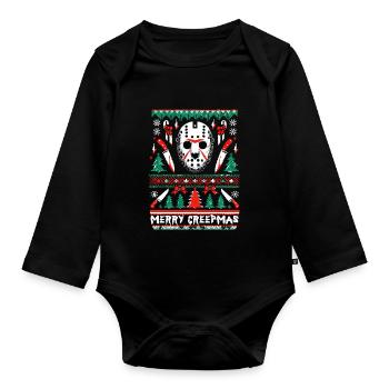 Merry Creepmas Festive Slasher Ugly Christmas - Baby Bio-Langarm-Body - Schwarz - Vorne