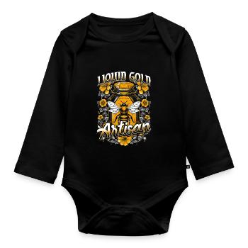 Beekeeper Beekeeping Honey Maker Design - Organic Longsleeve Baby Bodysuit - black - Front
