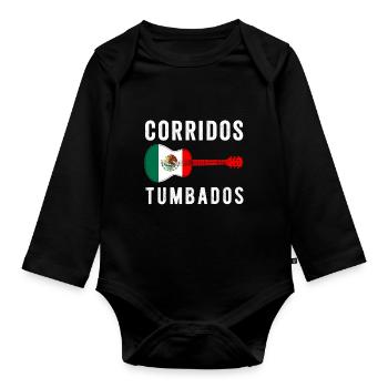 Corridos Belicos Tumbados Merch Camiseta Música - Body Bébé bio manches longues - noir - Devant