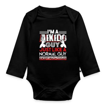 Aikido Aikido Guy Is Cooler - Organic Longsleeve Baby Bodysuit - black - Front