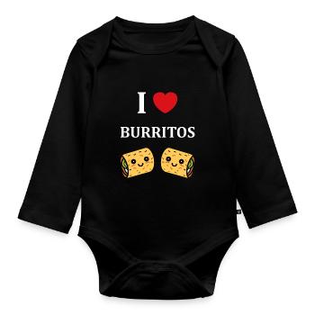 Amour Petit burrito - Body Bébé bio manches longues - noir - Devant