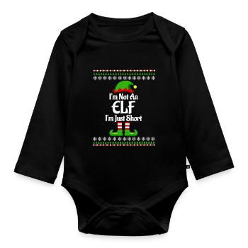 Cadeau de Noël coquin tenue de Noël elfe - Body Bébé bio manches longues - noir - Devant