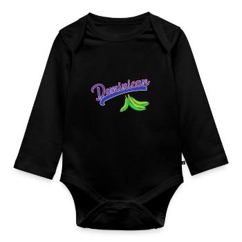 Dominican Flag RD Dominican Republic Baseball - Organic Longsleeve Baby Bodysuit - black - Front