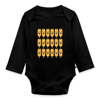 Corn dog food - Organic Longsleeve Baby Bodysuit - black - Front