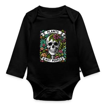 Plants Not People Plants Gardener Gardening - Organic Longsleeve Baby Bodysuit - black - Front