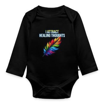 Yoga Mindfulness Practic Meditation Manifestation - Organic Longsleeve Baby Bodysuit - black - Front
