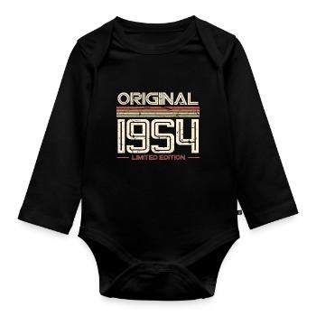 1954 année de naissance 70e anniversaire - Body Bébé bio manches longues - noir - Devant