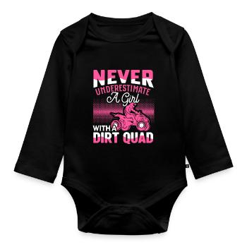 Quadgirl ATV 4 Wheeler Off Roading Lover - Organic Longsleeve Baby Bodysuit - black - Front