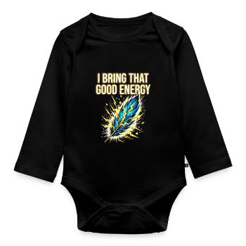 Yoga Mindfulness Practic Meditation Manifestation - Organic Longsleeve Baby Bodysuit - black - Front