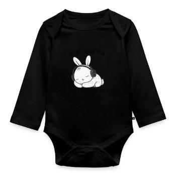 Can't Hear You I'm Listening Kpop Rabbit K-pop - Baby Bio-Langarm-Body - Schwarz - Vorne