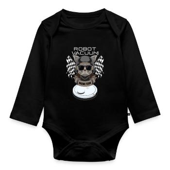 Saugroboter Racing Team Saugerroboter - Baby Bio-Langarm-Body - Schwarz - Vorne