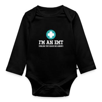 Je suis ambulancier paramédical (à moins que vous ne soyez - Body Bébé bio manches longues - noir - Devant