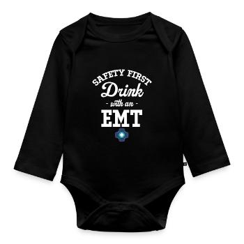 Safety comes first with an outpatient - Organic Longsleeve Baby Bodysuit - black - Front