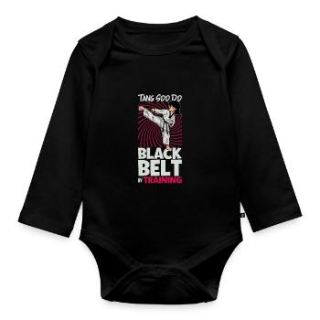 Black Belt in Training - Tang so Do - Organic Longsleeve Baby Bodysuit - black - Front