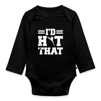Kickboxen Kickboxer Kickboxing - Organic Longsleeve Baby Bodysuit - black - Front