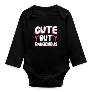 Kickboxen Kickboxer Kickboxing - Organic Longsleeve Baby Bodysuit - black - Front