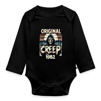 Vintage Creep depuis 1982 - anniversaire d’horreur rétro - Body Bébé bio manches longues - noir - Devant