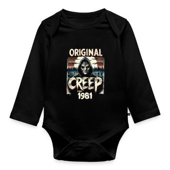 Vintage Creep depuis 1981 - anniversaire d’horreur rétro - Body Bébé bio manches longues - noir - Devant