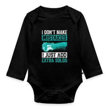 Je ne fais pas d’erreurs, j’ajoute juste des solos supplémentaires - Body Bébé bio manches longues - noir - Devant