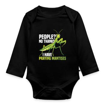 Enclos alimentaire de costume de mante religieuse - Body Bébé bio manches longues - noir - Devant