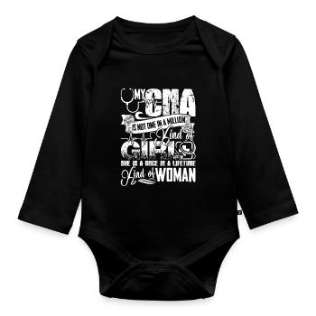 CNA My CNA Girl - Organic Longsleeve Baby Bodysuit - black - Front