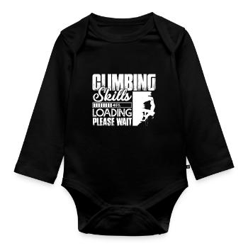 Climbing Climbing Skills Loading - Organic Longsleeve Baby Bodysuit - black - Front