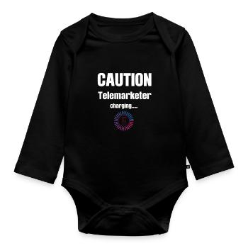 Attention teleseller fees - Organic Longsleeve Baby Bodysuit - black - Front