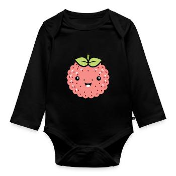 Fruchthumor kleine Litschi - Baby Bio-Langarm-Body - Schwarz - Vorne